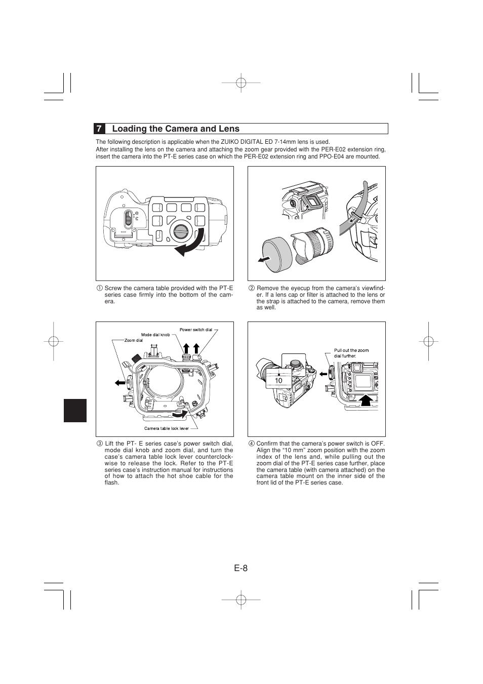 7loading the camera and lens | Olympus PPO-E04 User Manual | Page 20 / 80