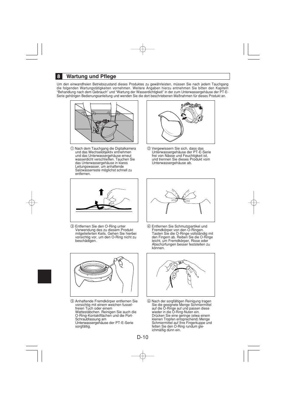 D-10, 8wartung und pflege | Olympus PPO-E04 User Manual | Page 44 / 80