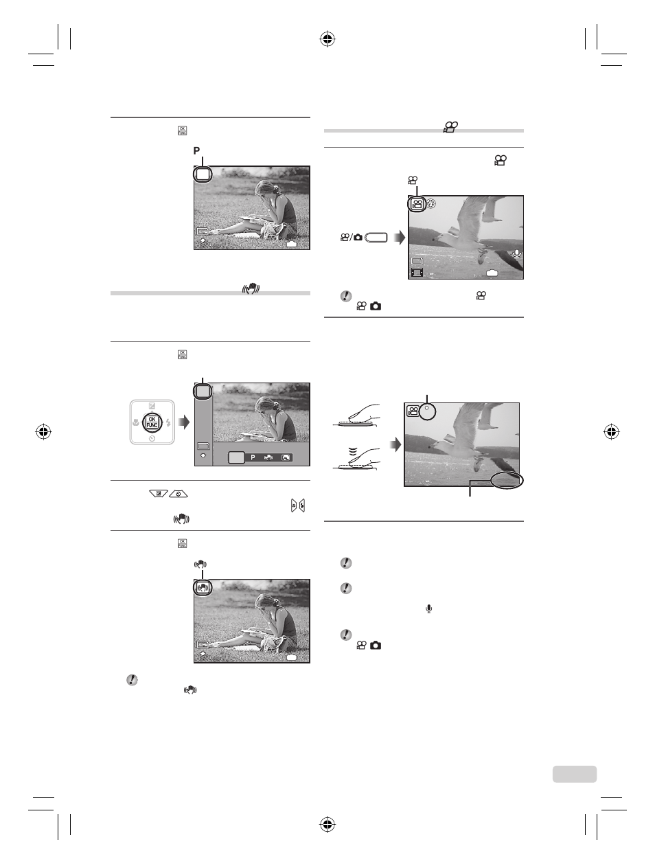 Shooting movies, Shooting movies (n mode), 11 en | Press the b button, Confi rm the mode indicator is n | Olympus FE-360 User Manual | Page 11 / 124