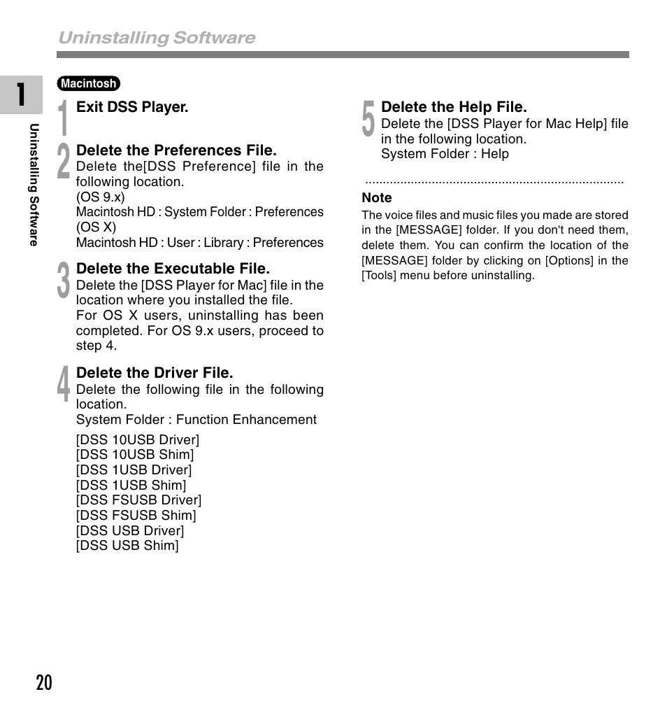 Olympus VOICE & MUSIC DM-10 User Manual | Page 20 / 101
