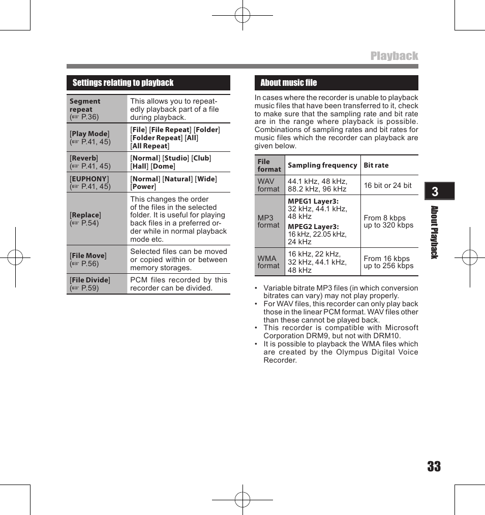 Playback | Olympus LS-11 User Manual | Page 33 / 86