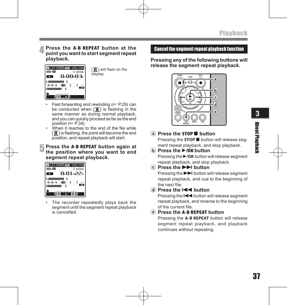 Playback | Olympus LS-11 User Manual | Page 37 / 86