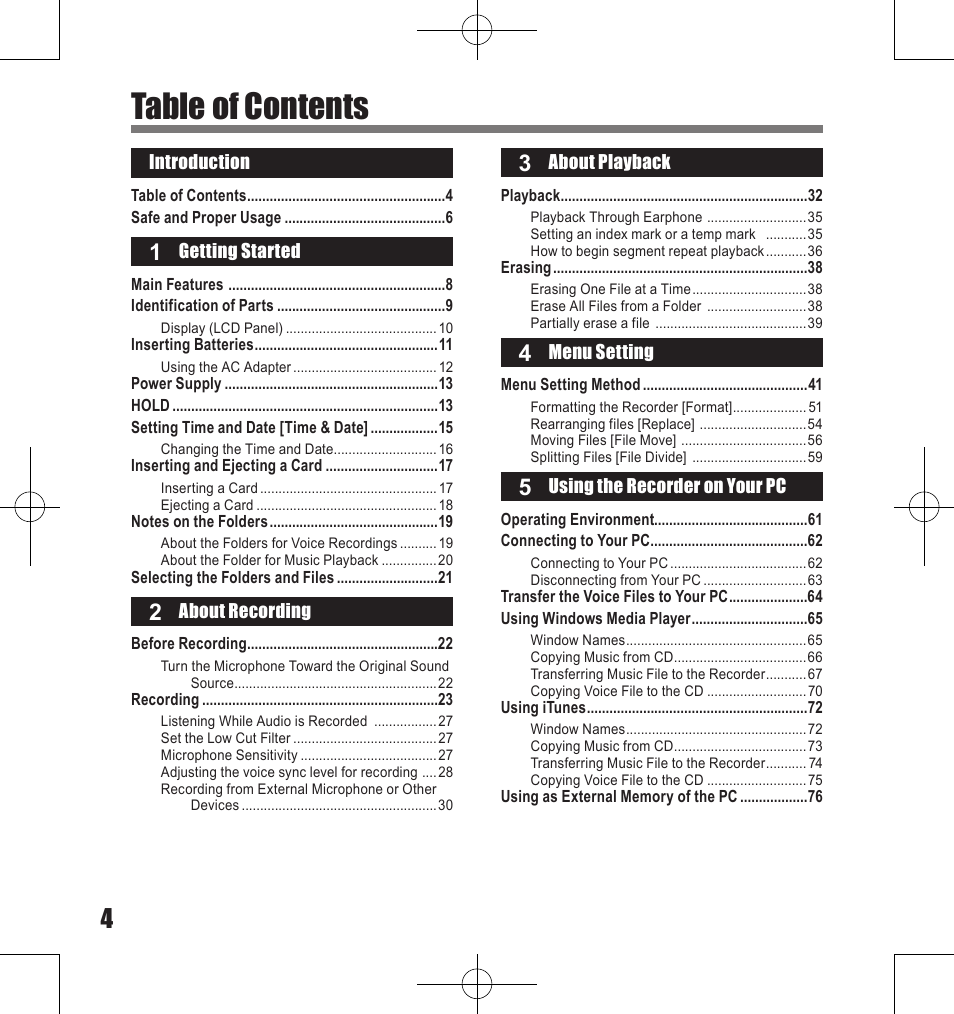 Olympus LS-11 User Manual | Page 4 / 86