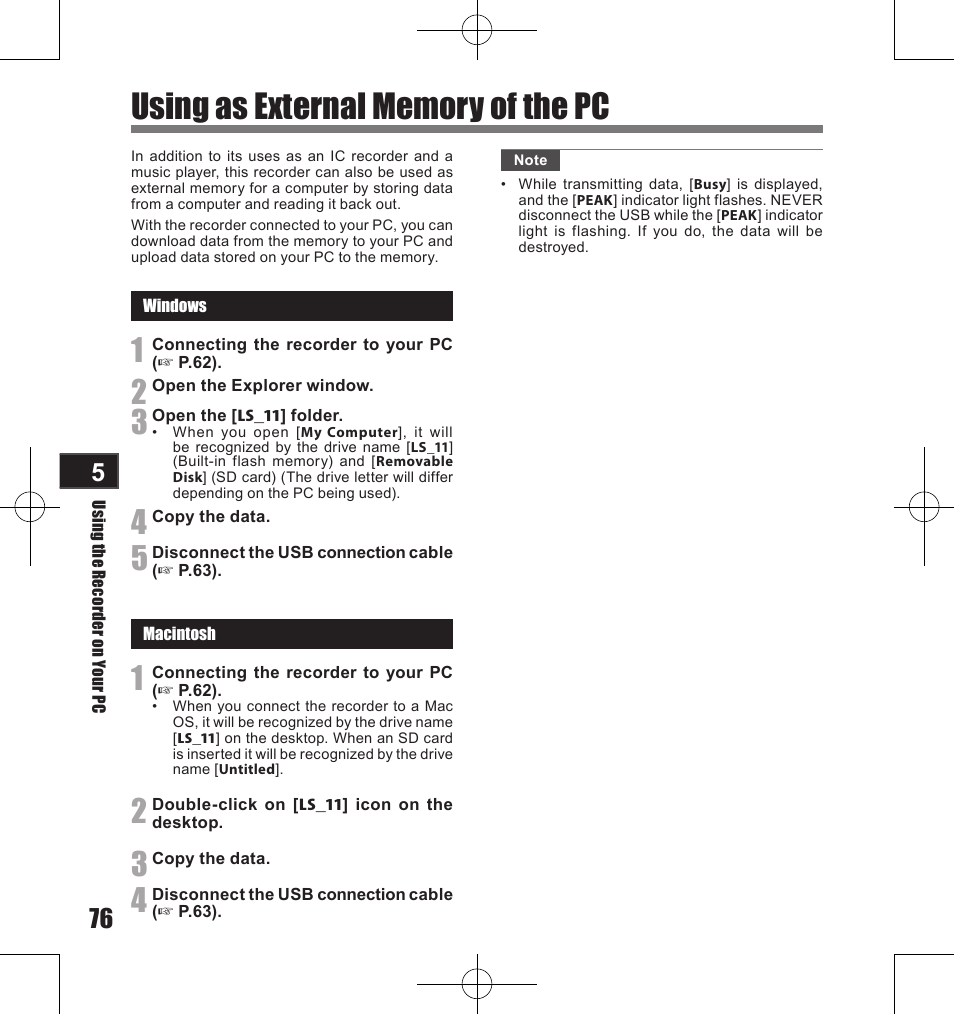 Olympus LS-11 User Manual | Page 76 / 86