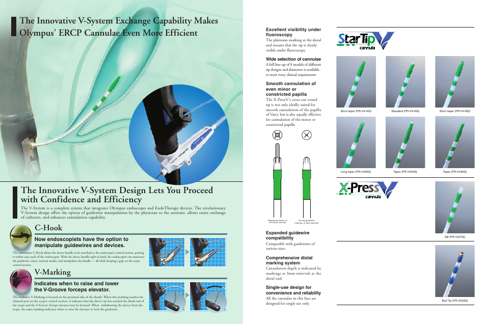 C-hook, V-marking | Olympus StarTip V User Manual | Page 2 / 18
