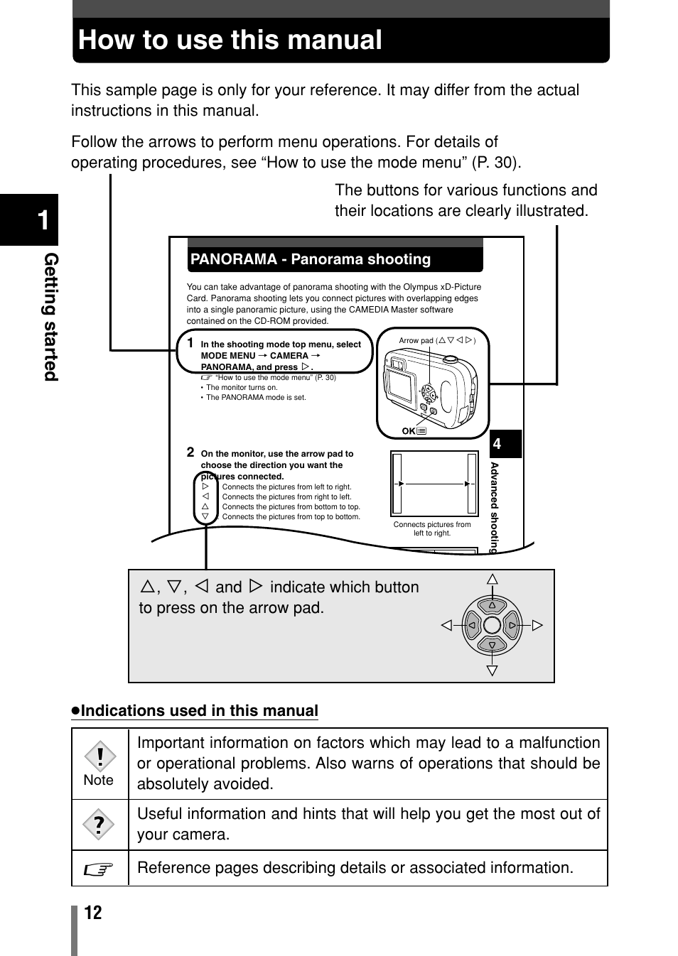 How to use this manual, Getting star ted | Olympus Comedia C-150 User Manual | Page 13 / 148