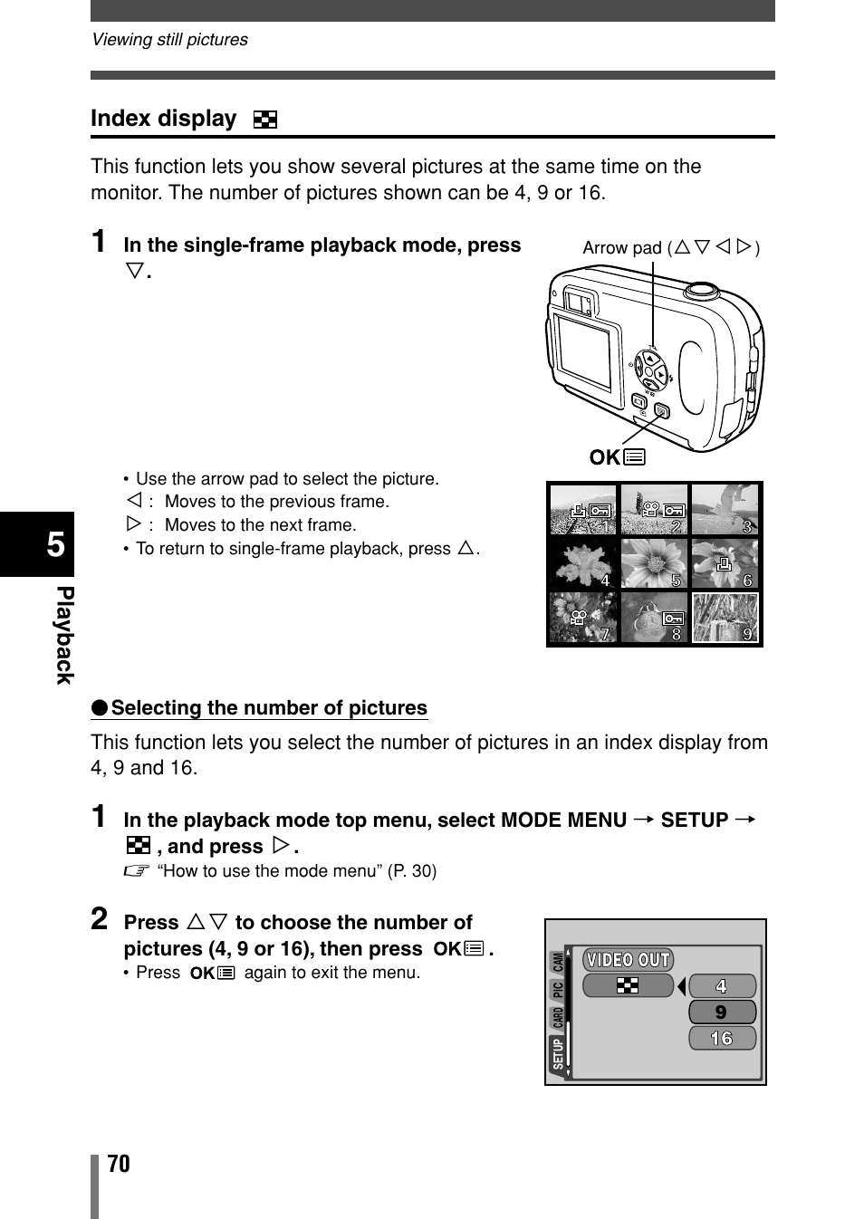 Index display | Olympus Comedia C-150 User Manual | Page 71 / 148