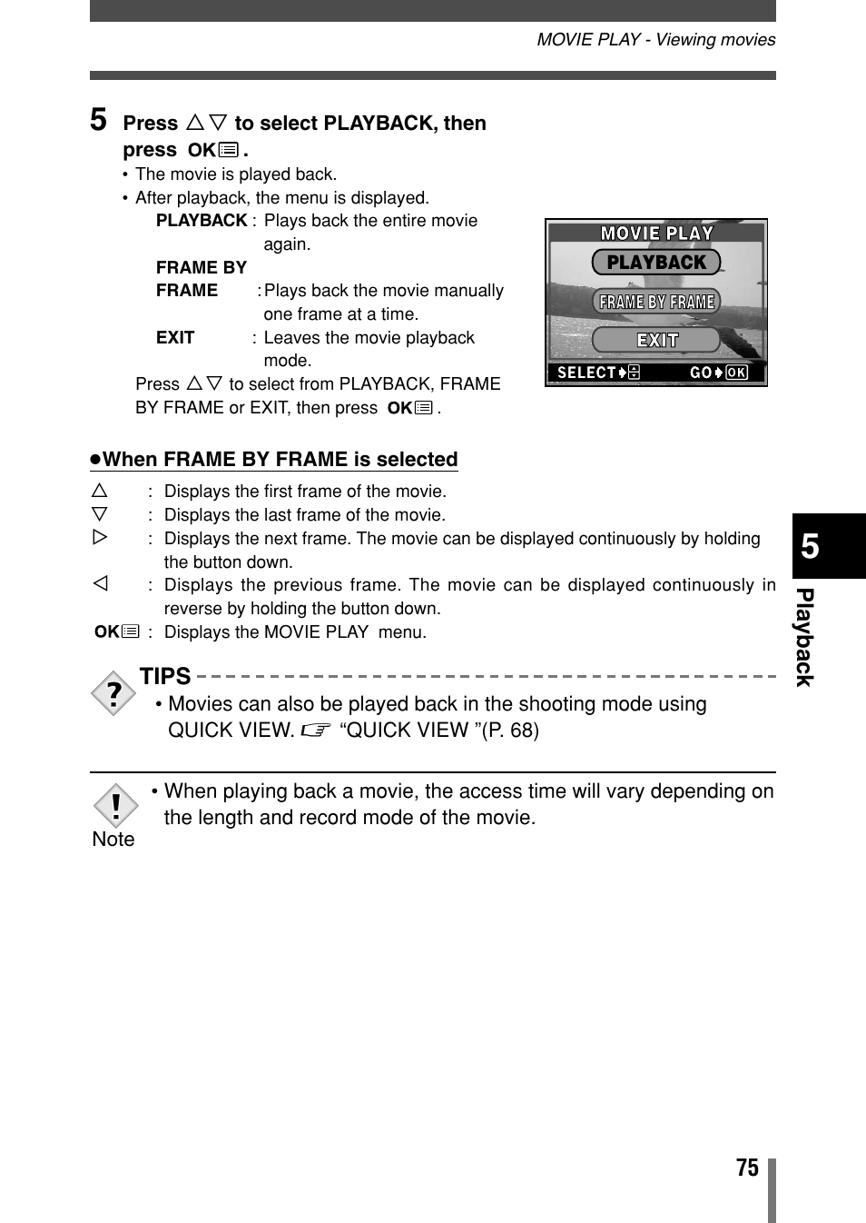 Pla ybac k, Tips | Olympus Comedia C-150 User Manual | Page 76 / 148
