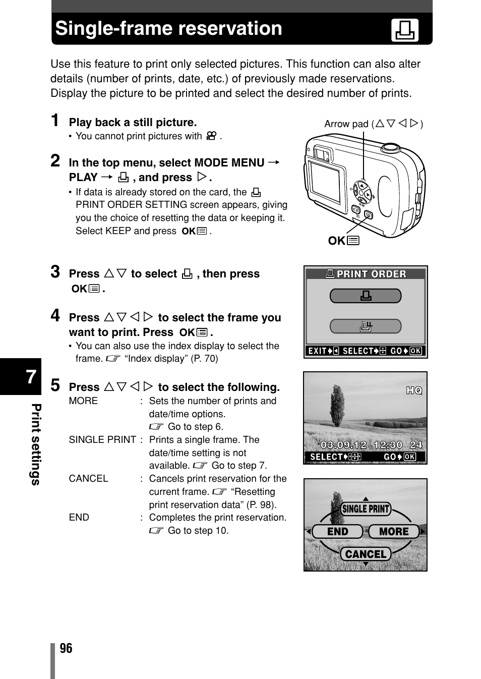 Single-frame reservation | Olympus Comedia C-150 User Manual | Page 97 / 148