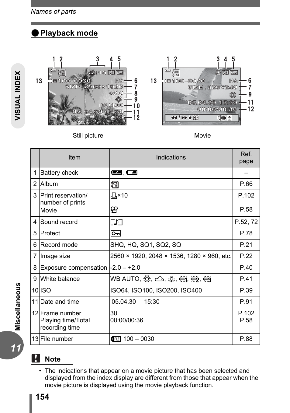 Playback mode | Olympus C-1 User Manual | Page 154 / 158