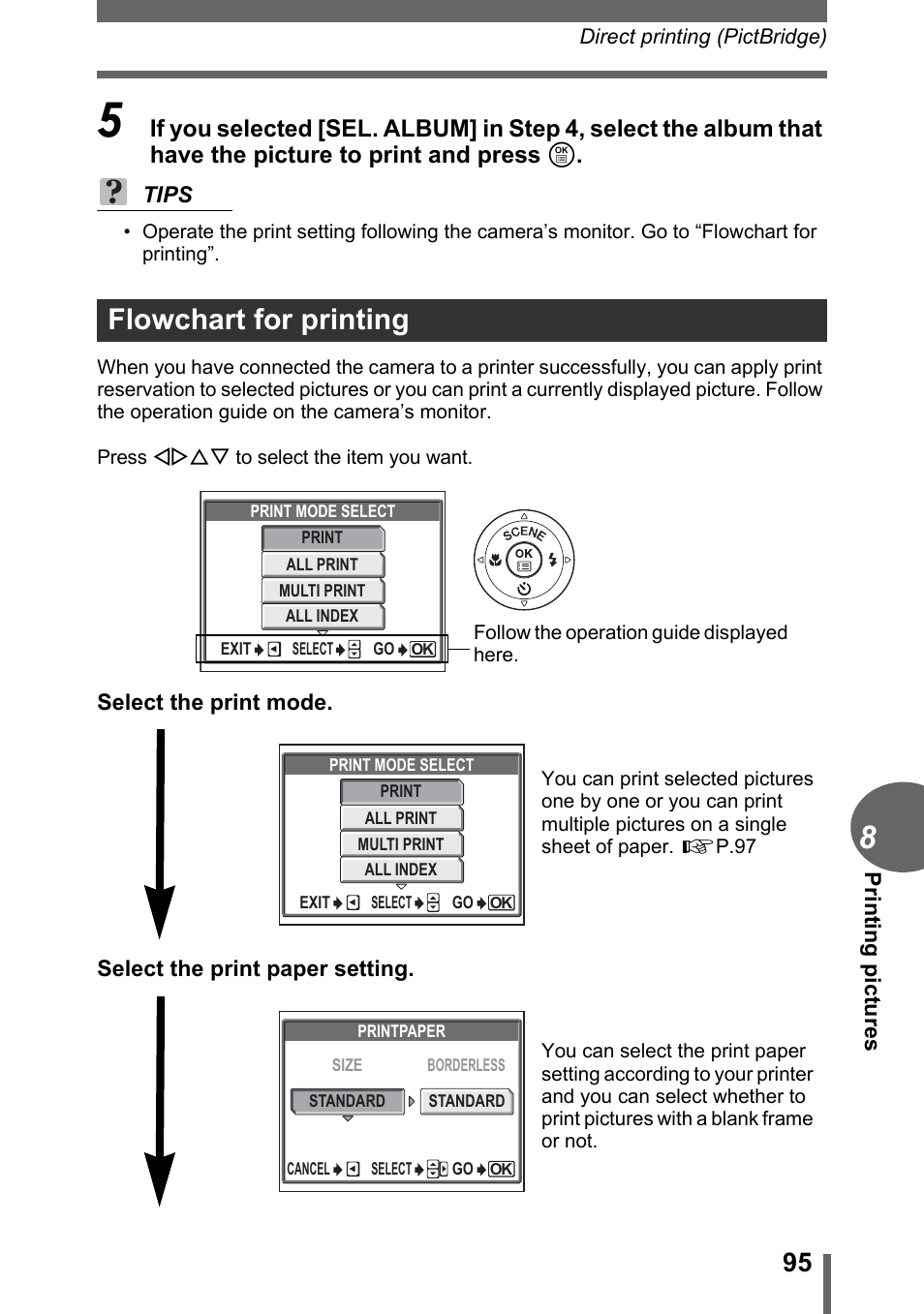 Flowchart for printing | Olympus C-1 User Manual | Page 95 / 158