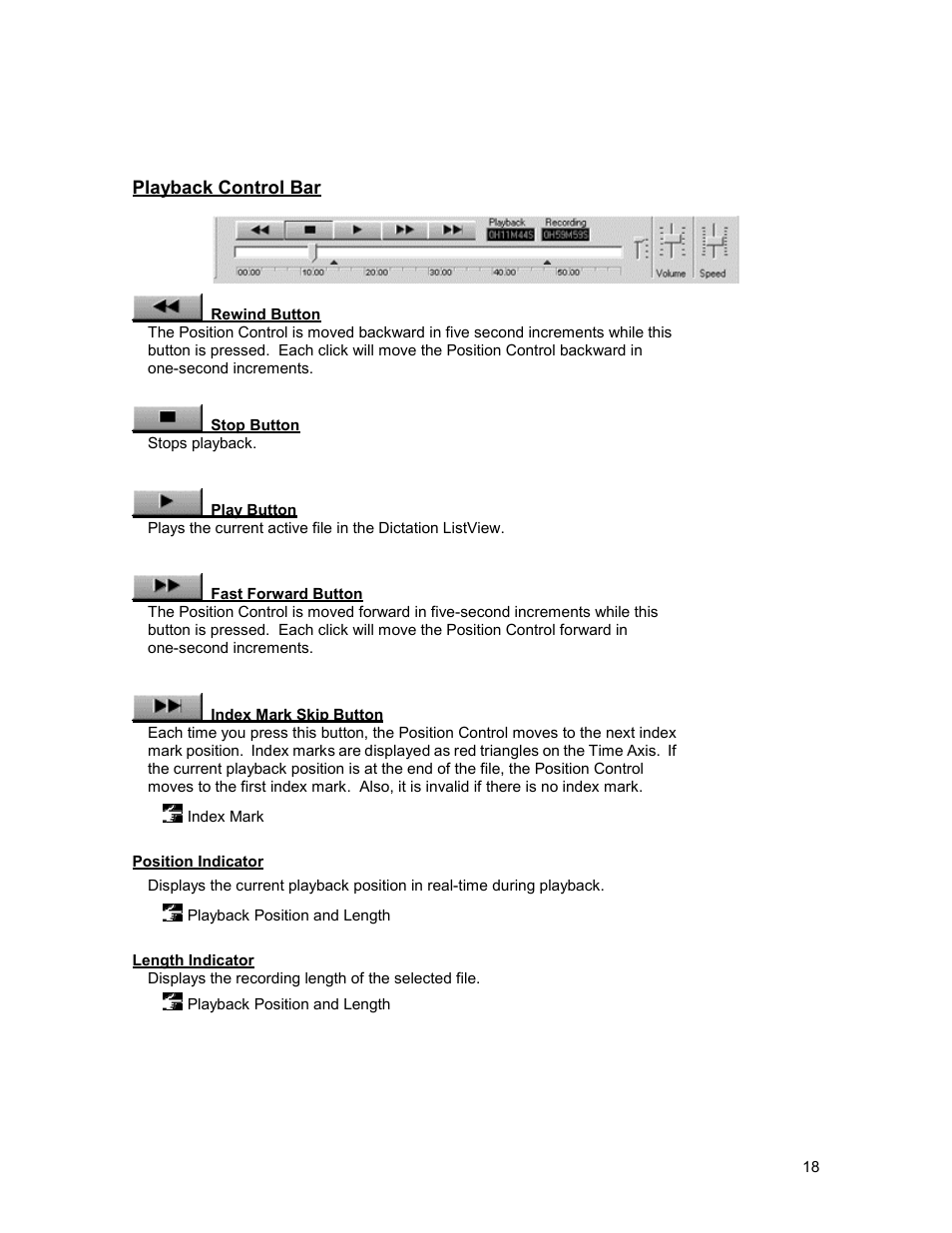 Playback control bar | Olympus 2000 User Manual | Page 18 / 54