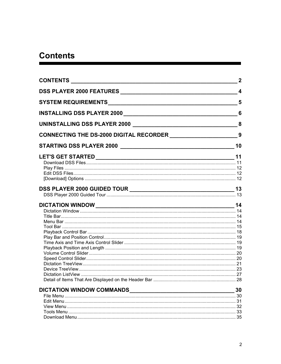 Olympus 2000 User Manual | Page 2 / 54