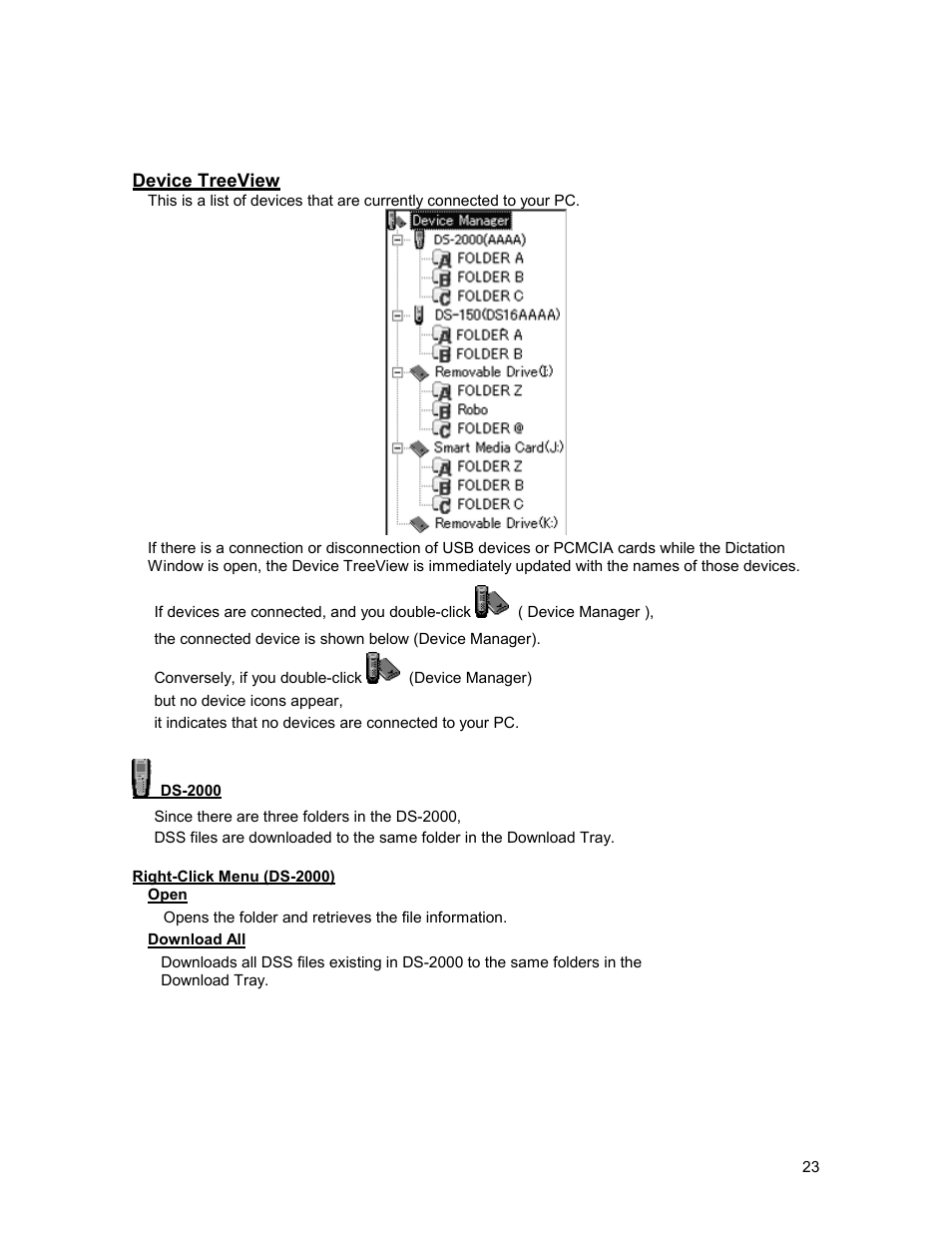 Device treeview | Olympus 2000 User Manual | Page 23 / 54