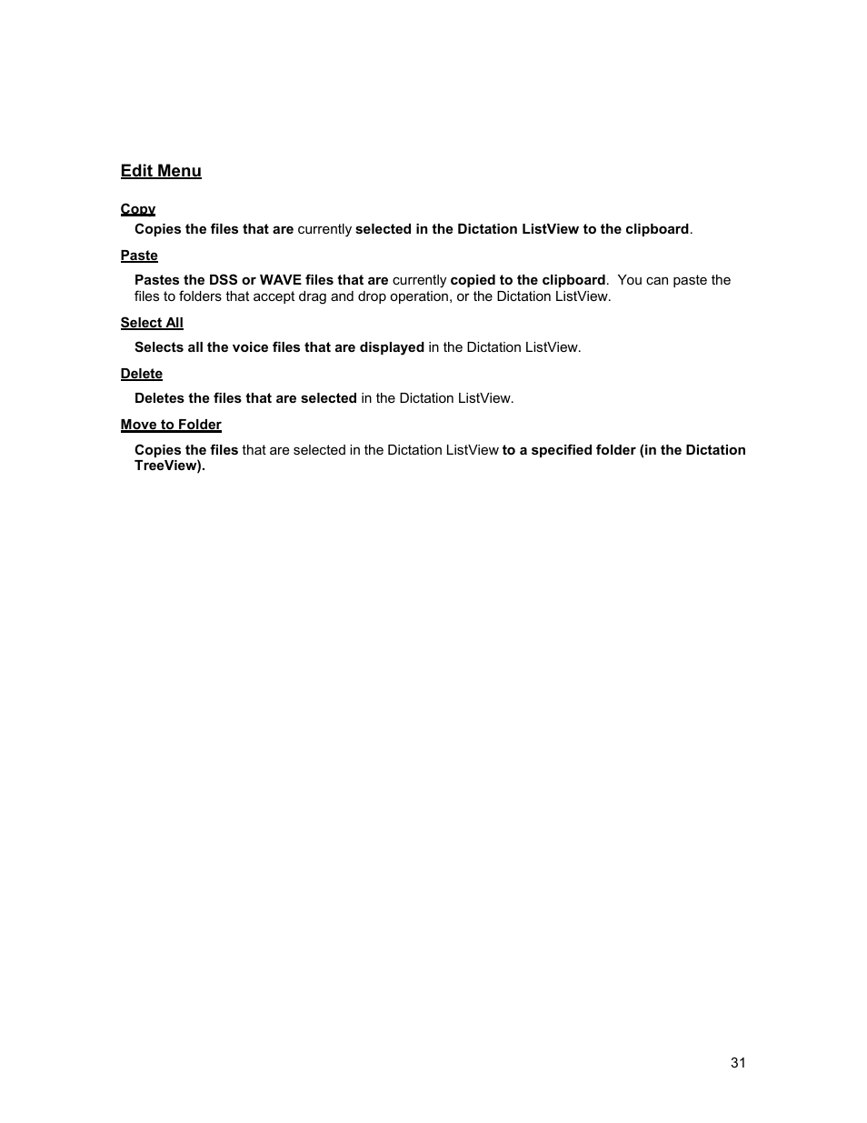 Edit menu | Olympus 2000 User Manual | Page 31 / 54