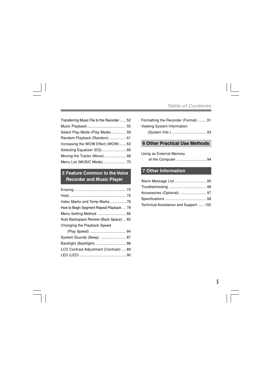 Olympus WS-331M User Manual | Page 5 / 102