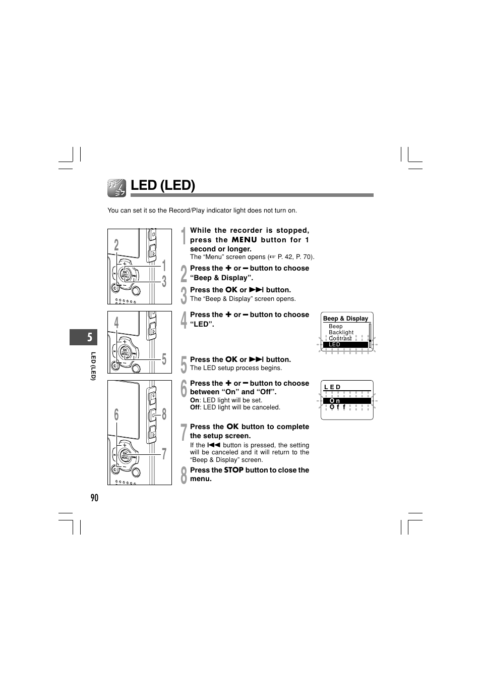 Led (led) | Olympus WS-331M User Manual | Page 90 / 102
