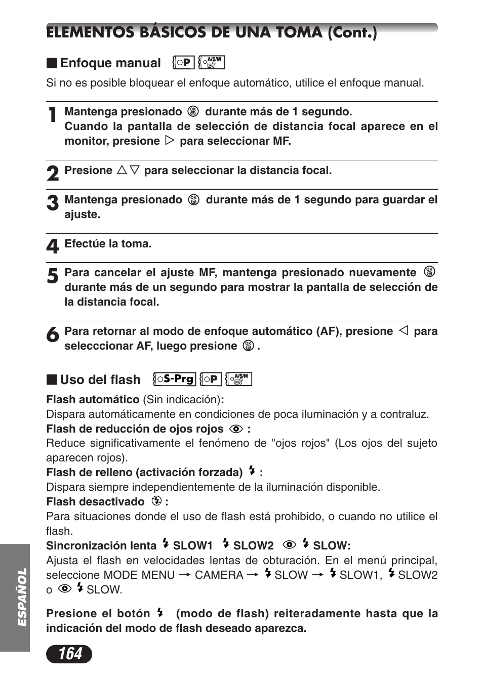 Elementos básicos de una toma (cont.) | Olympus CAMEDIA C-3020 Zoom User Manual | Page 164 / 180