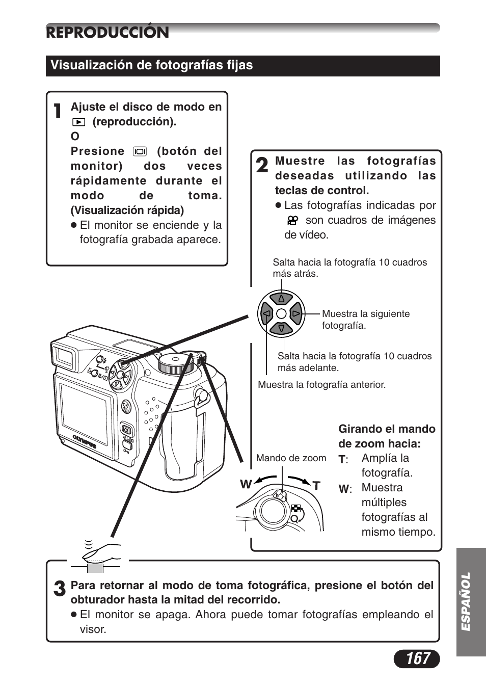 Reproducción | Olympus CAMEDIA C-3020 Zoom User Manual | Page 167 / 180