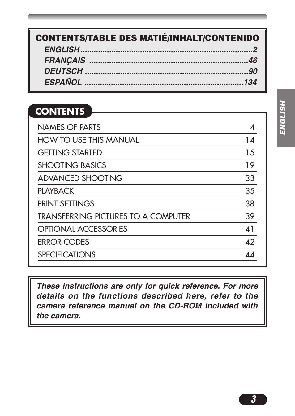 Olympus CAMEDIA C-3020 Zoom User Manual | Page 3 / 180