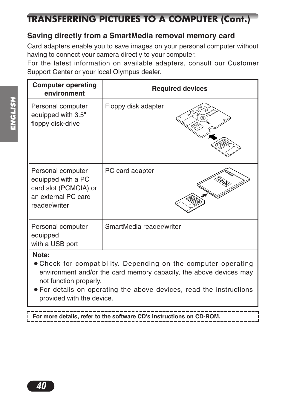 Transferring pictures to a computer (cont.) | Olympus CAMEDIA C-3020 Zoom User Manual | Page 40 / 180