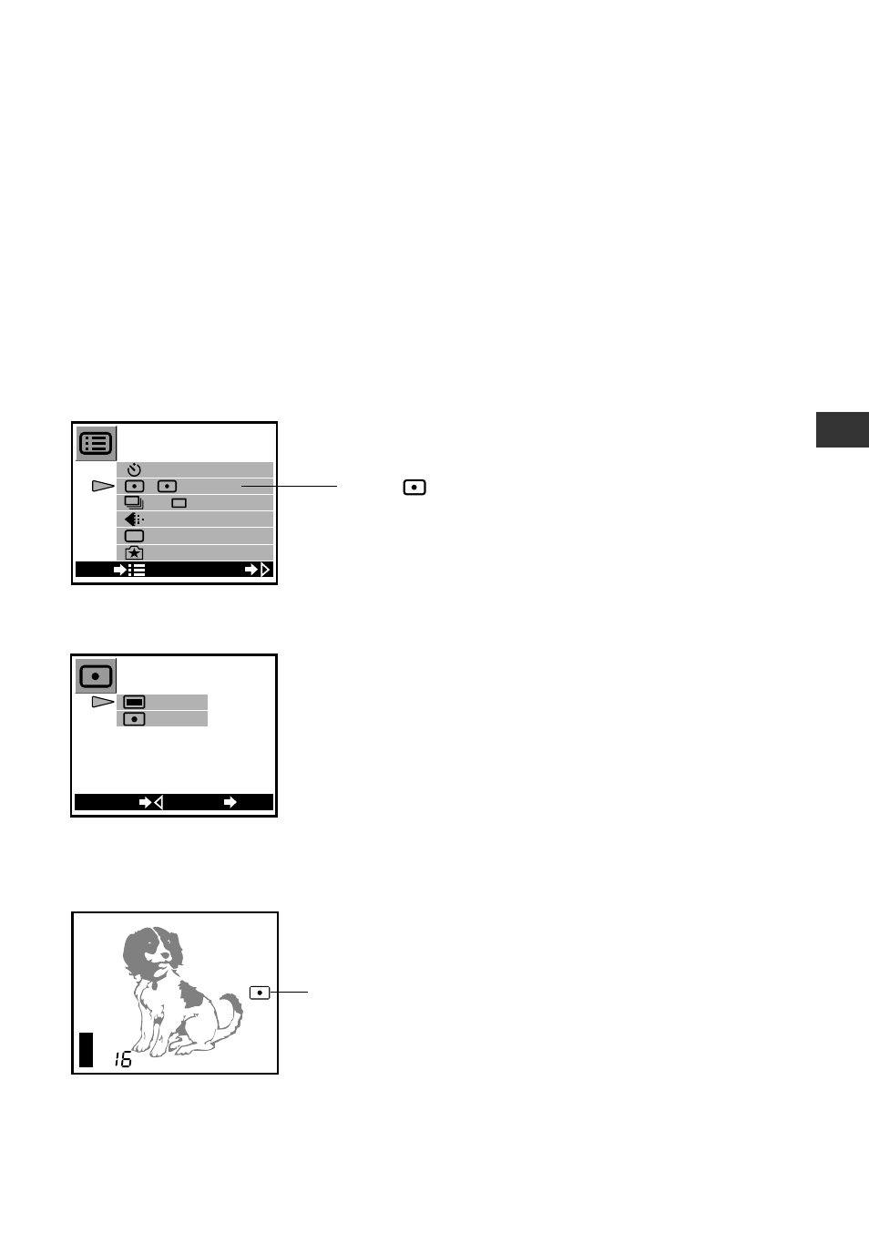 Light metering: esp or spot, Select from menu, Make the setting... indication on monitor | Olympus C-211 User Manual | Page 117 / 212