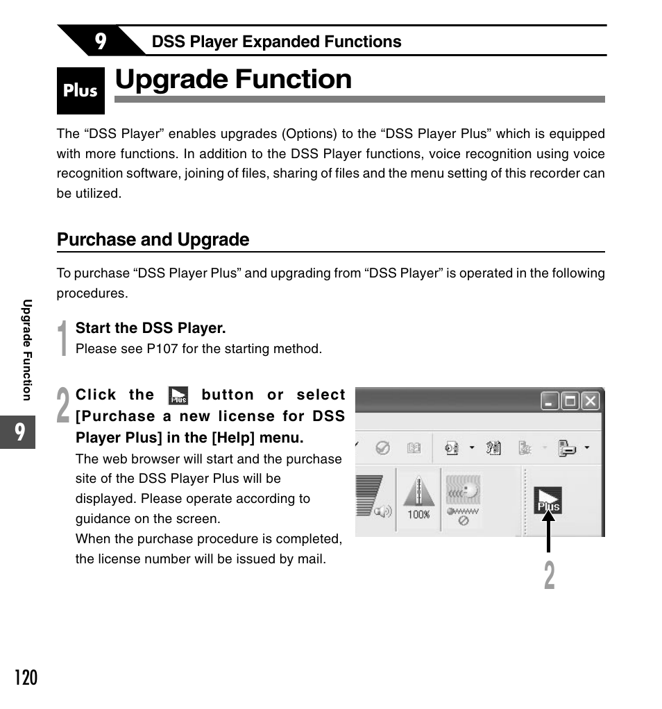 Upgrade function | Olympus DS-50 User Manual | Page 120 / 163