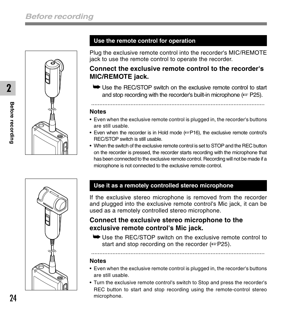 Before recording | Olympus DS-50 User Manual | Page 24 / 163