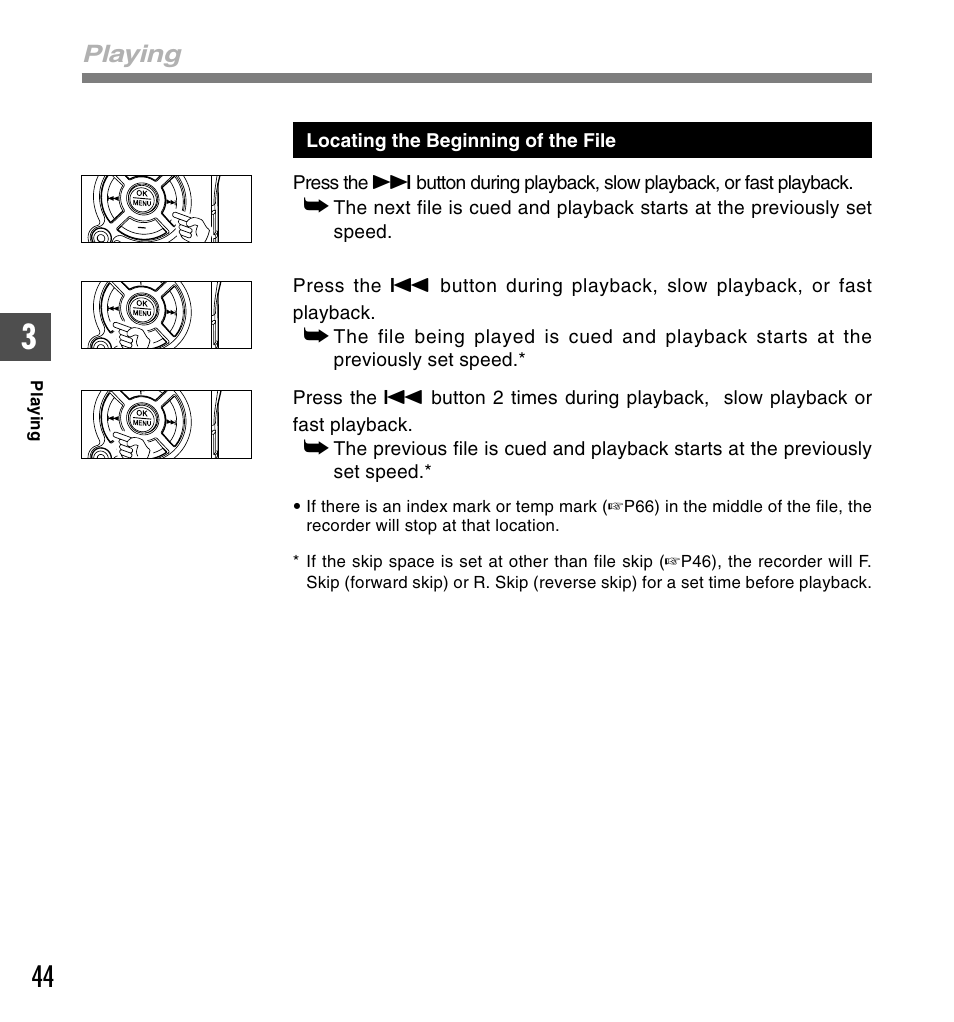 Playing | Olympus DS-50 User Manual | Page 44 / 163