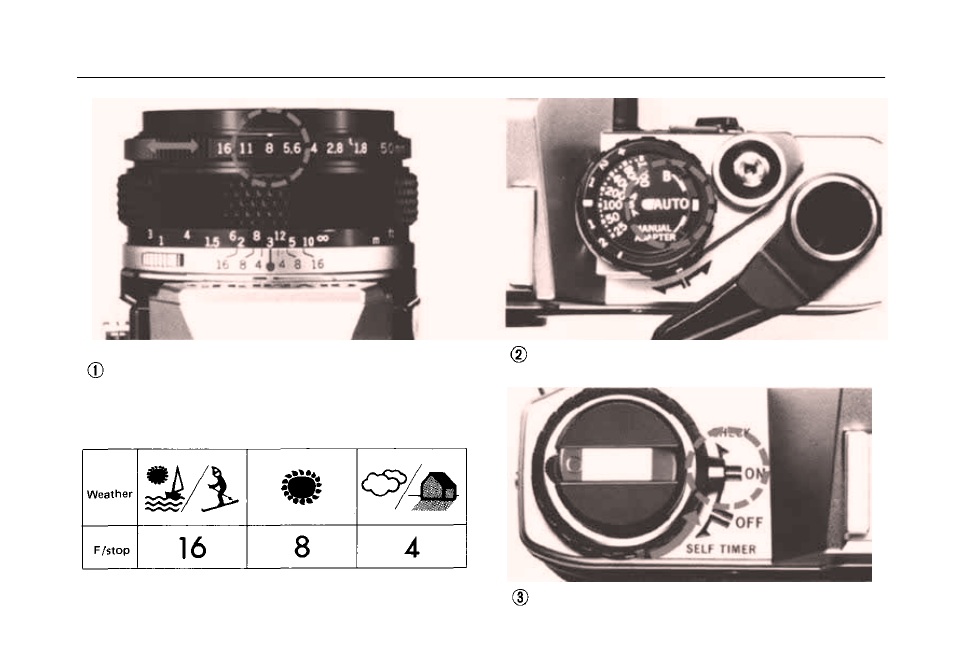 Setting the aperture | Olympus OM 10 User Manual | Page 18 / 51
