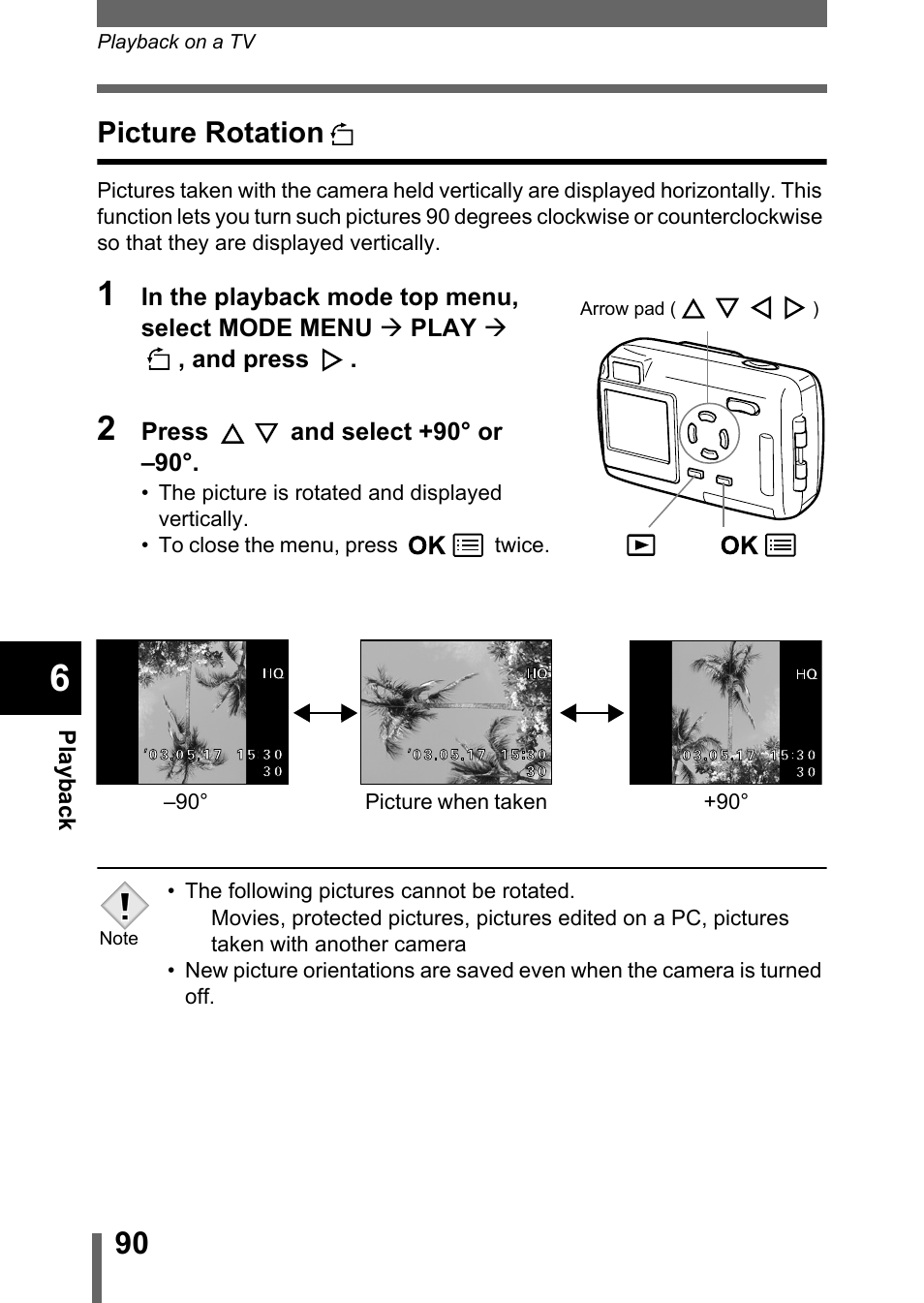 Picture rotation, P.90 | Olympus 300 DIGITAL User Manual | Page 91 / 173