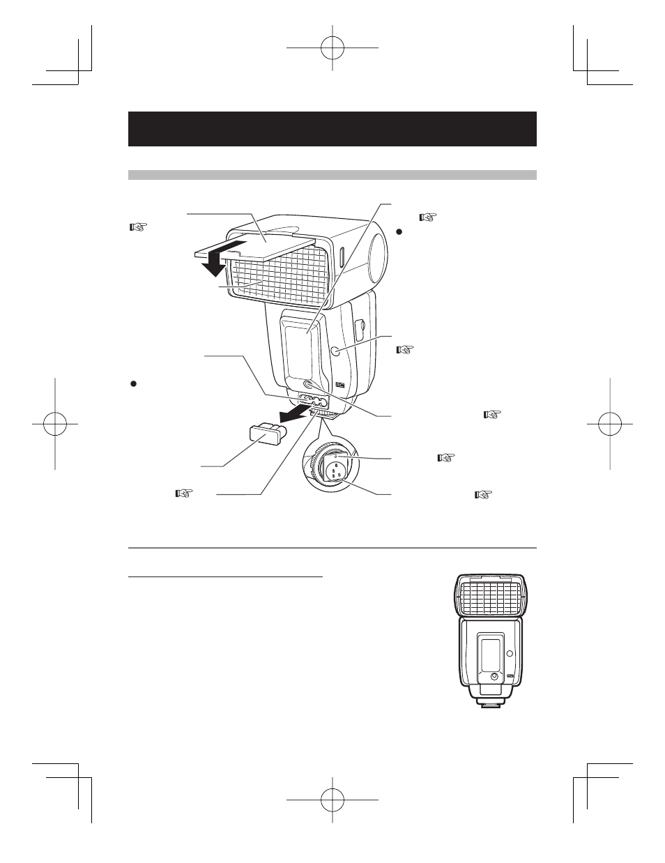 Names of parts, Flash | Olympus FL-50R User Manual | Page 2 / 60