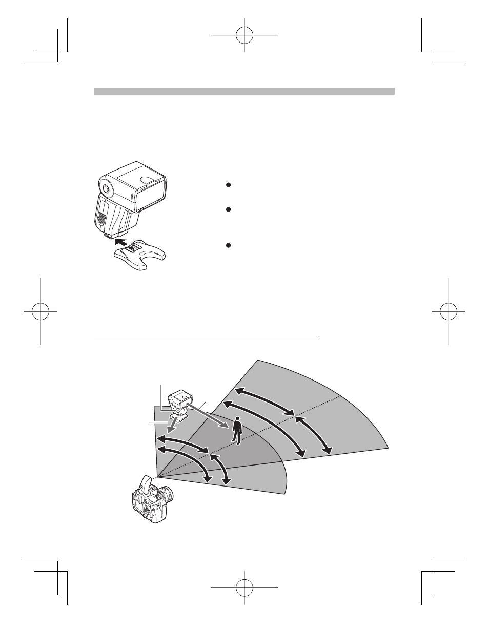About the placement of the electronic flash | Olympus FL-50R User Manual | Page 36 / 60