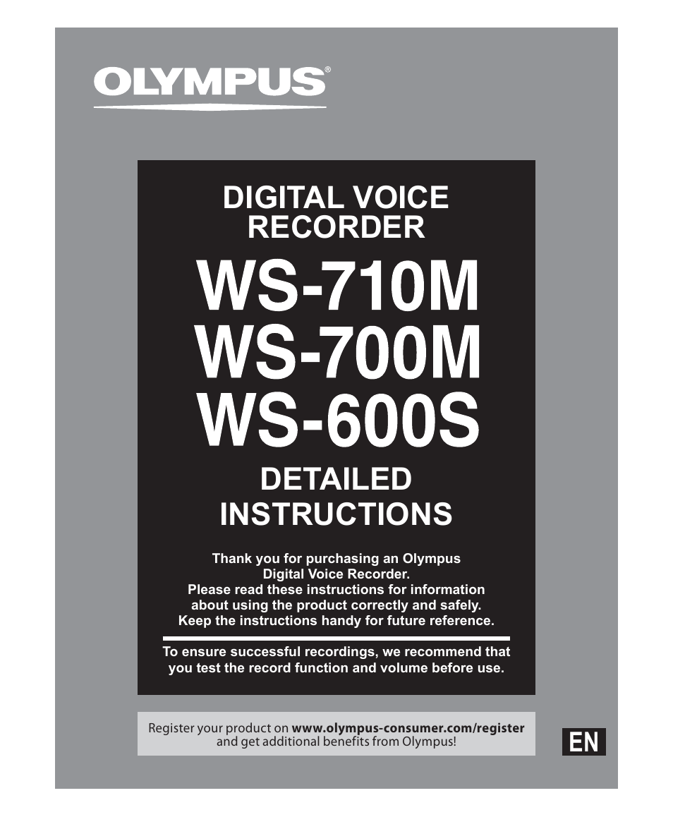 Olympus WS 700M User Manual | 92 pages