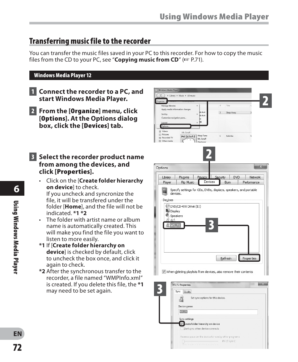 Olympus WS 700M User Manual | Page 72 / 92