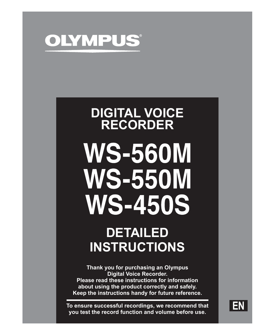 Olympus WS 450 S User Manual | 72 pages