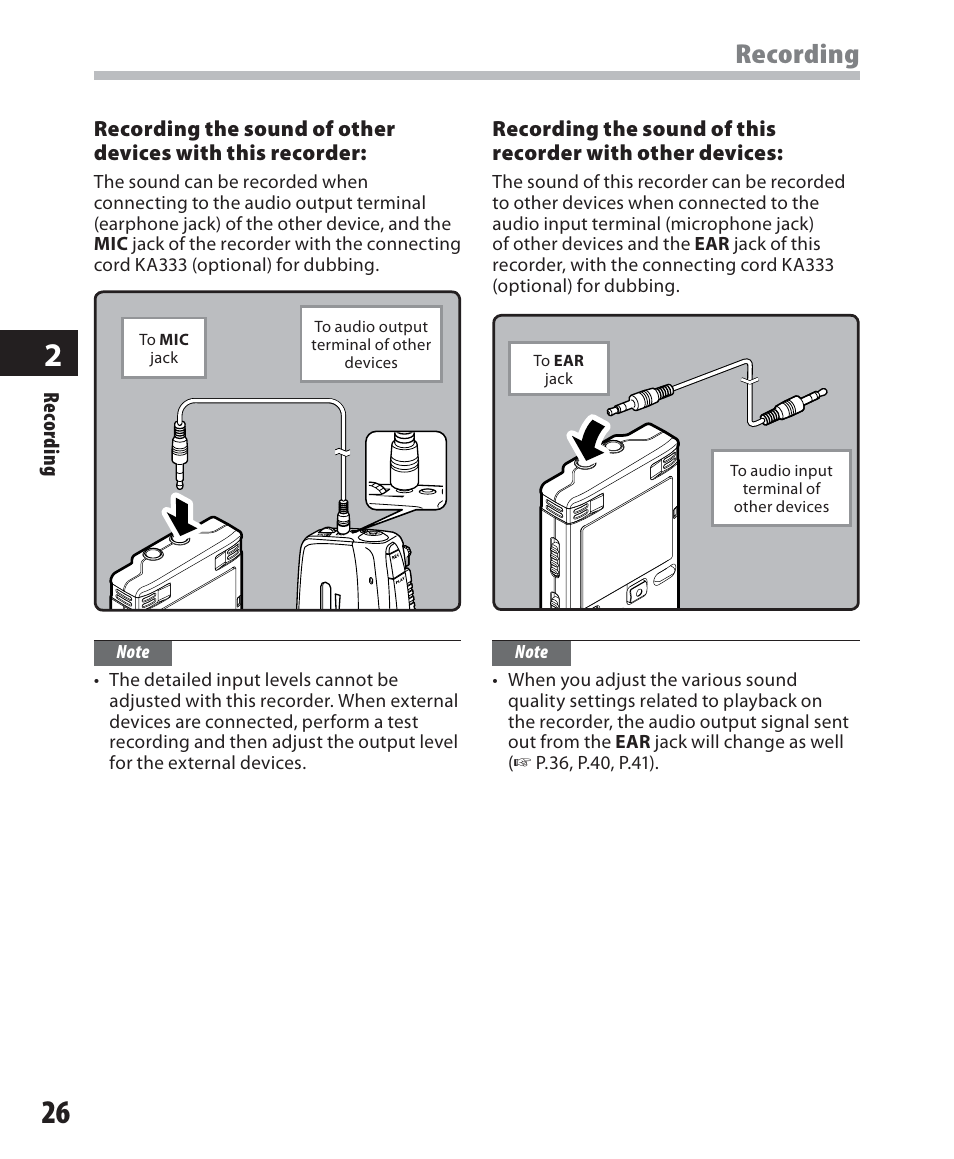 Recording | Olympus WS 450 S User Manual | Page 26 / 72