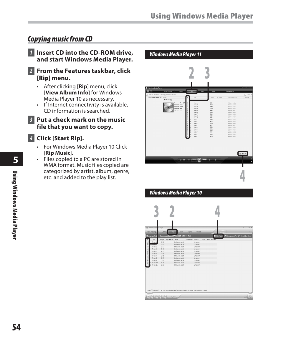 Olympus WS 450 S User Manual | Page 54 / 72