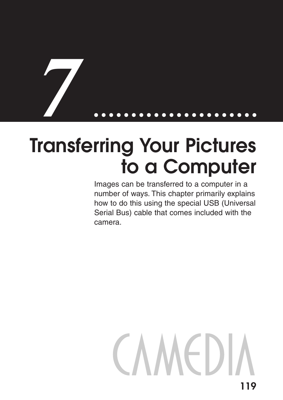 7 transferring your pictures to a computer, Chapter 7 transferring your pictures to a computer | Olympus C-200 Zoom  EN User Manual | Page 129 / 162