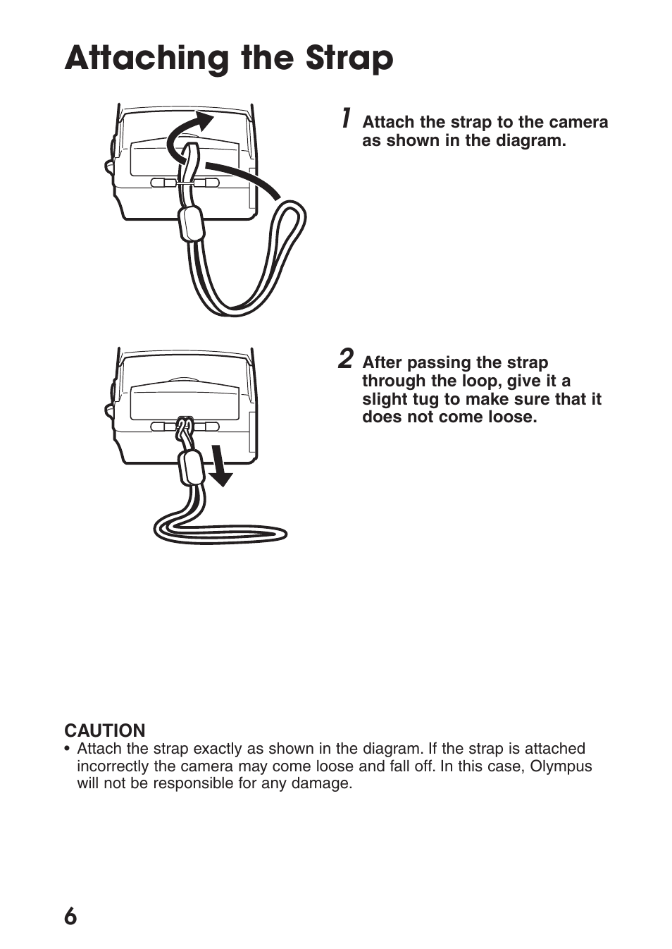 Attaching the strap | Olympus C-200 Zoom  EN User Manual | Page 16 / 162