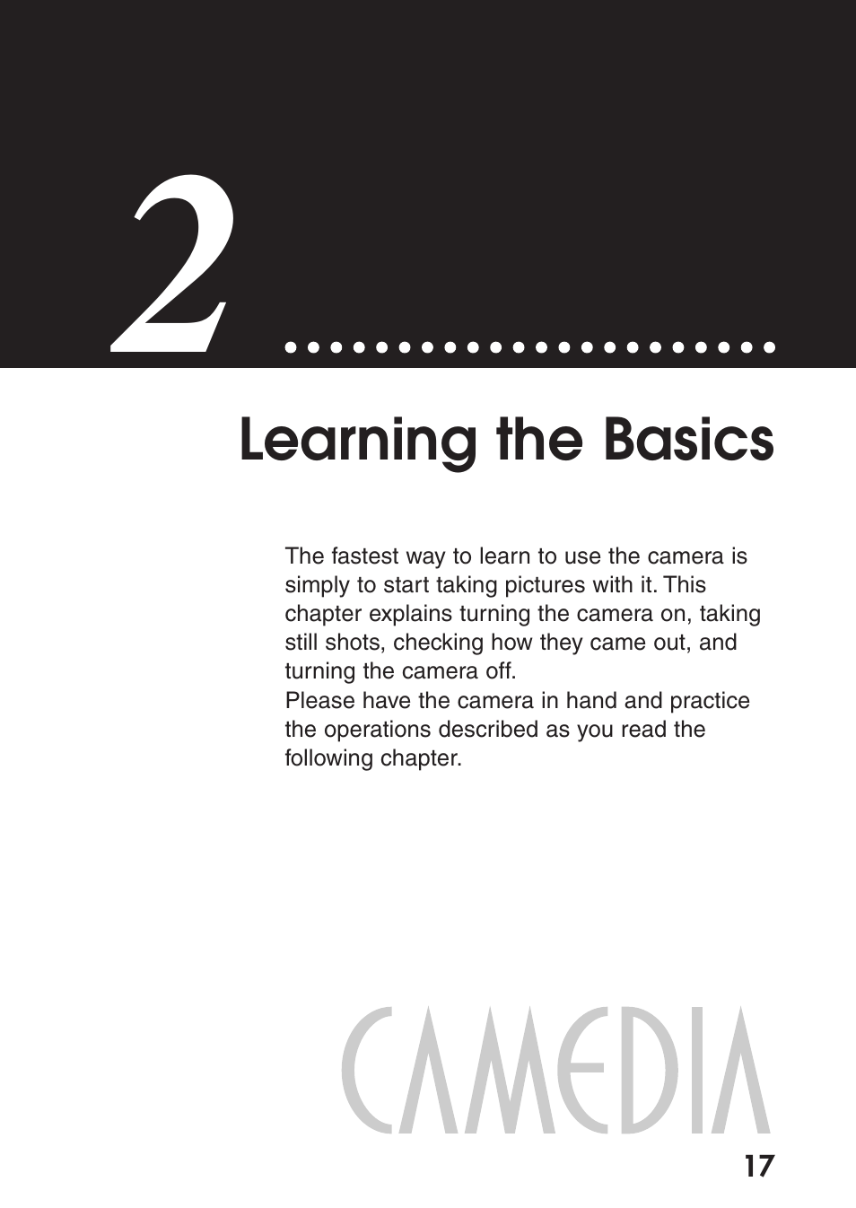 2 learning the basics, Chapter 2 learning the basics | Olympus C-200 Zoom  EN User Manual | Page 27 / 162
