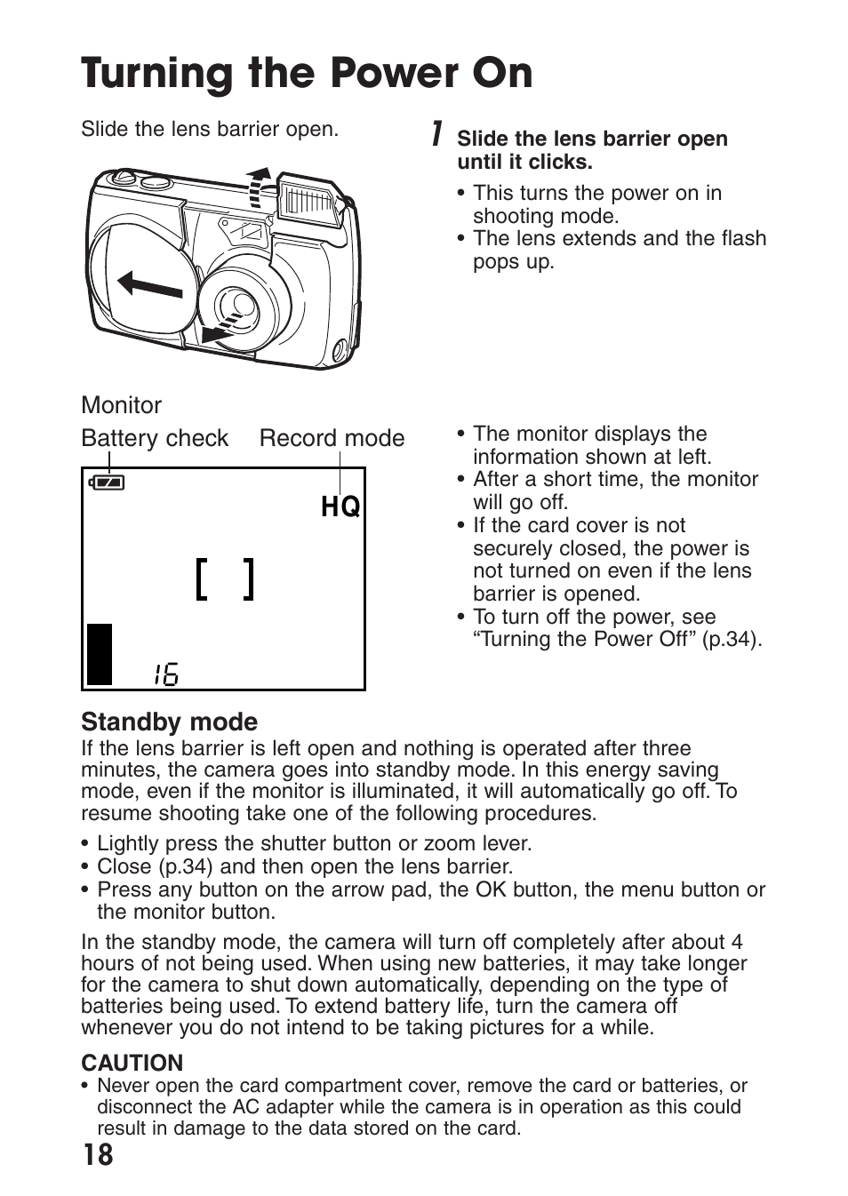 Turning the power on | Olympus C-200 Zoom  EN User Manual | Page 28 / 162