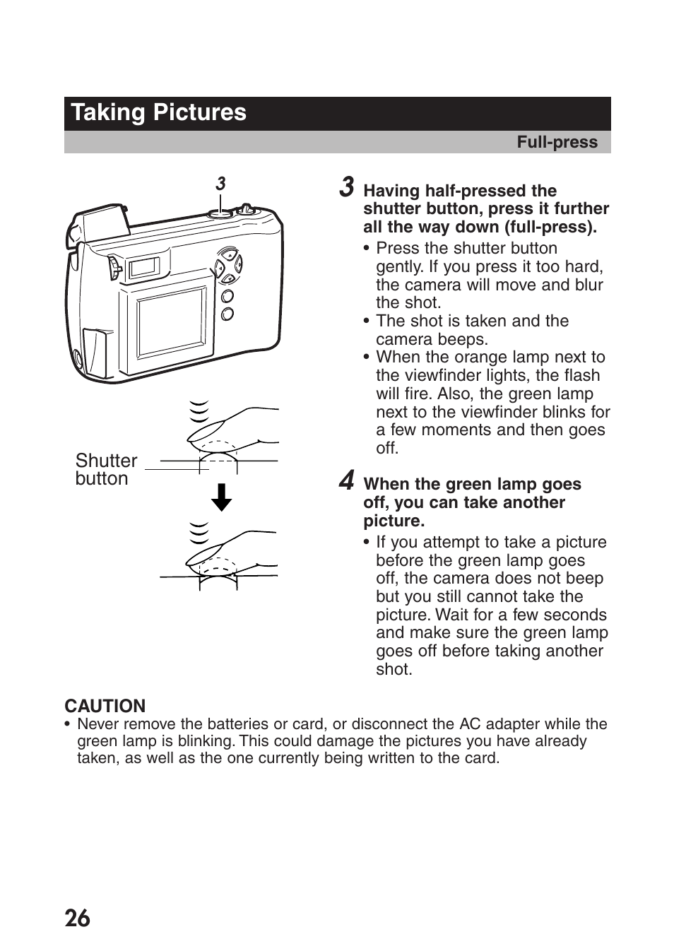 Taking pictures | Olympus C-200 Zoom  EN User Manual | Page 36 / 162