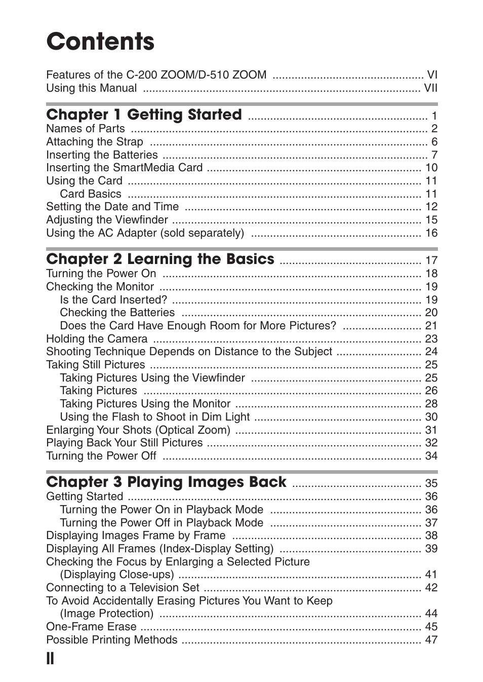 Olympus C-200 Zoom  EN User Manual | Page 4 / 162