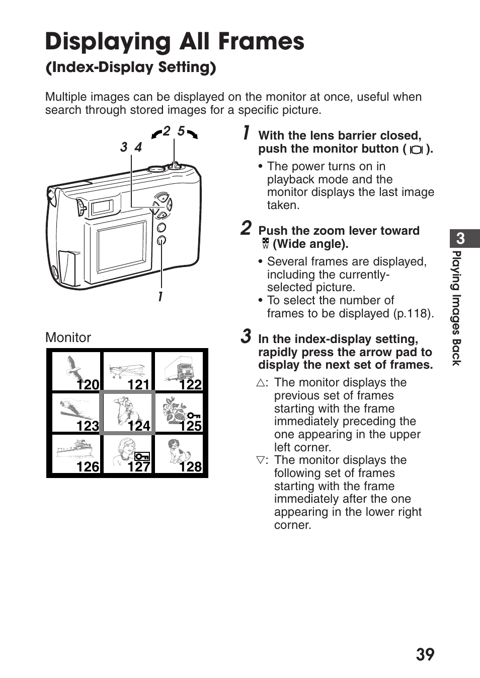 Displaying all frames (index-display setting), Displaying all frames | Olympus C-200 Zoom  EN User Manual | Page 49 / 162