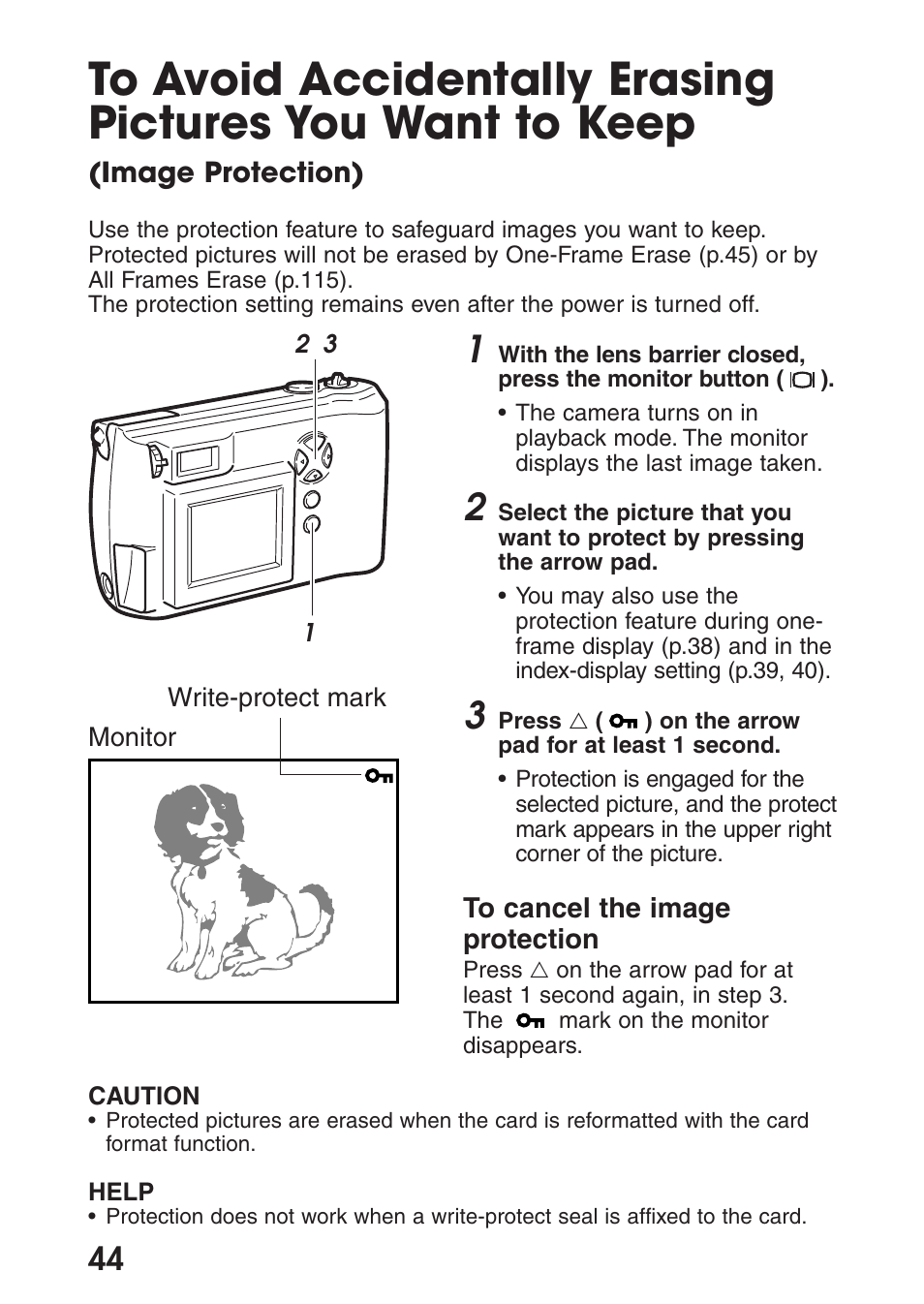 Image protection) | Olympus C-200 Zoom  EN User Manual | Page 54 / 162
