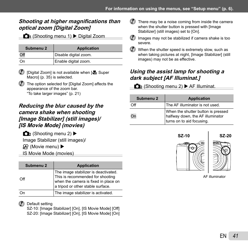 41 en | Olympus SZ-10 User Manual | Page 41 / 84