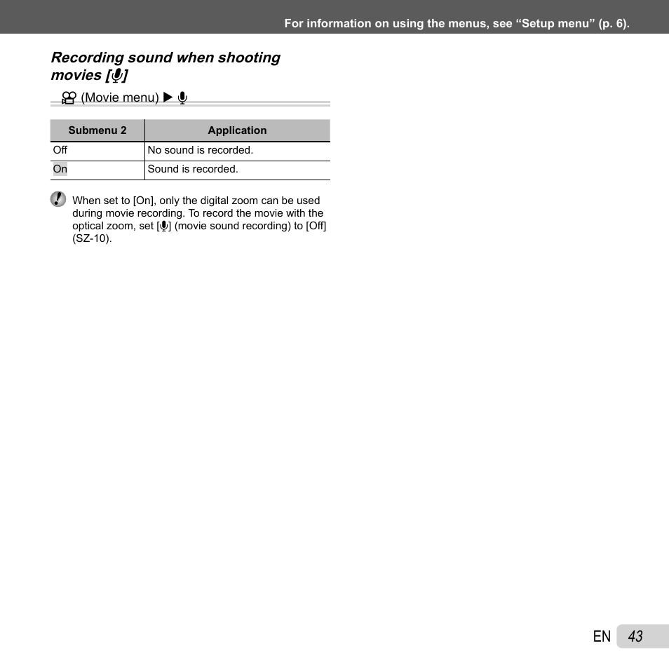 43 en | Olympus SZ-10 User Manual | Page 43 / 84