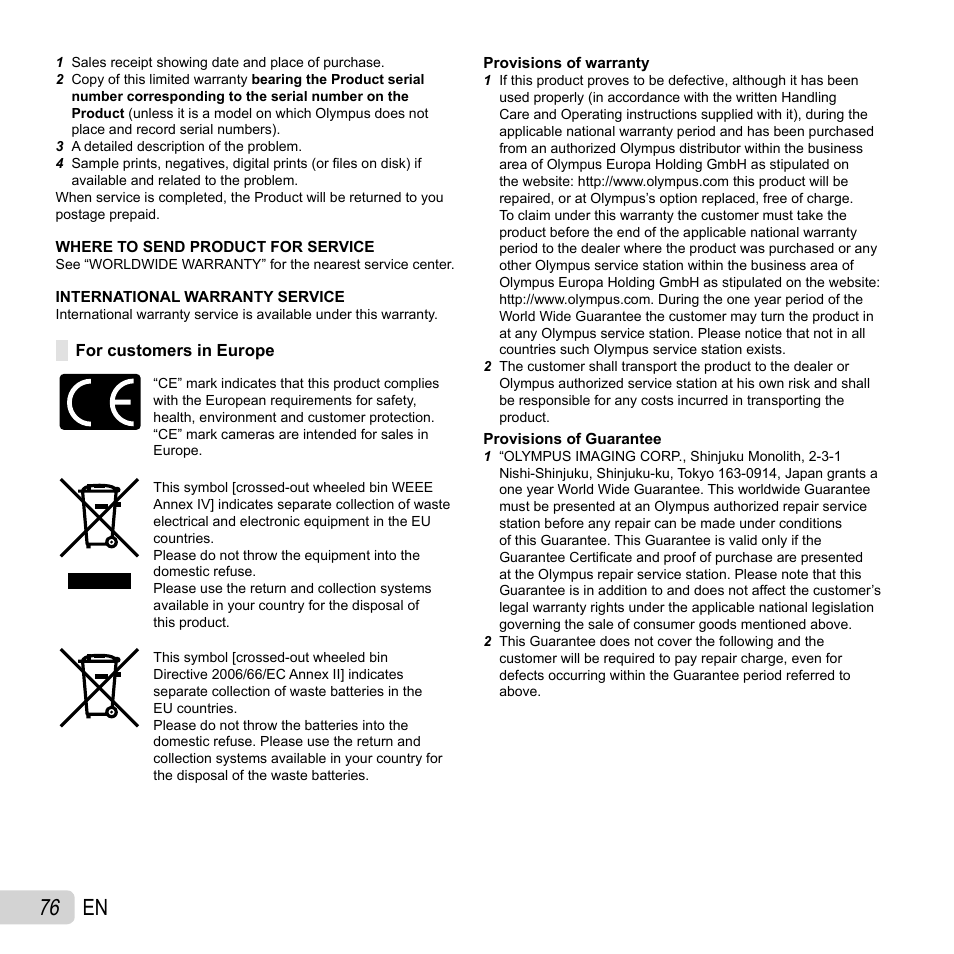 76 en | Olympus SZ-10 User Manual | Page 76 / 84