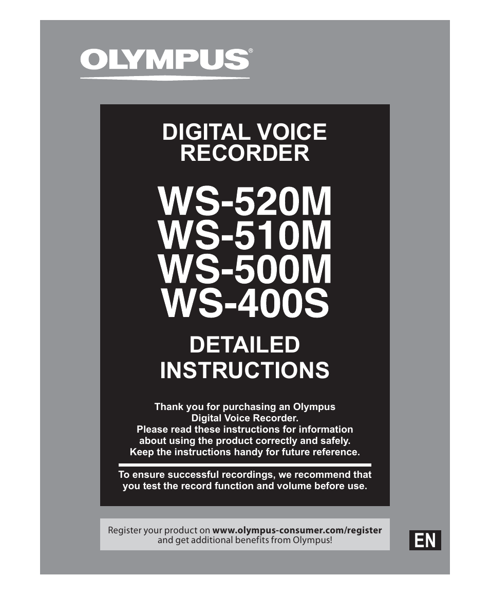 Olympus WS-520M User Manual | 72 pages